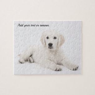 Personalized portrait golden retriever puppy dog: jigsaw puzzle