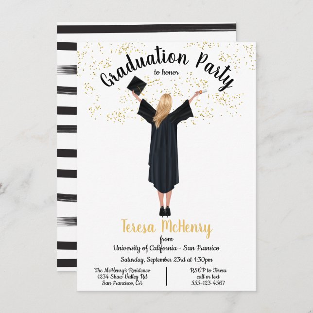 Personalized Portrait Graduation invitations (Front/Back)