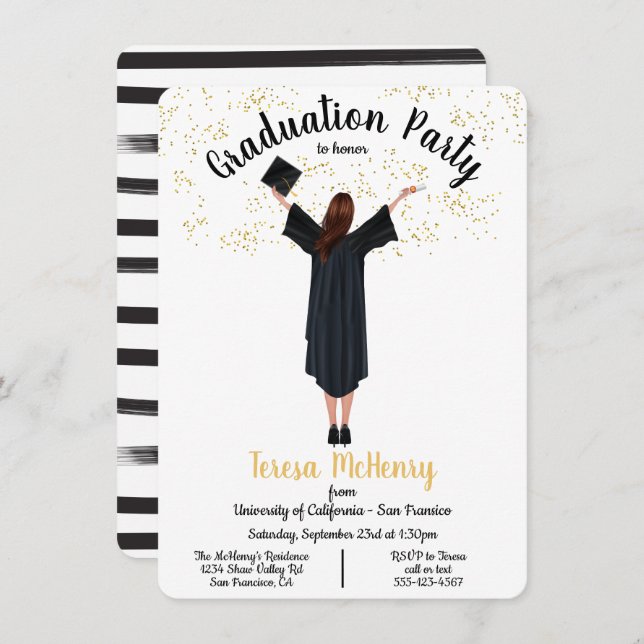 Personalized Portrait Graduation invitations (Front/Back)