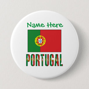 Personalized Portugal Flag Heritage Button