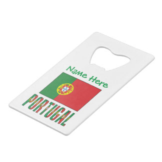 Personalized Portugal Flag Heritage Credit Card Bottle Opener