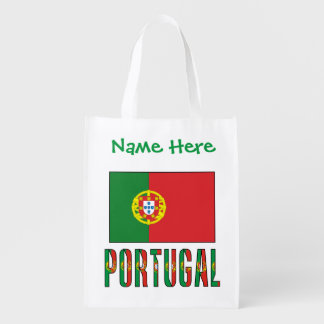 Personalized Portugal Flag Heritage  Grocery Bag