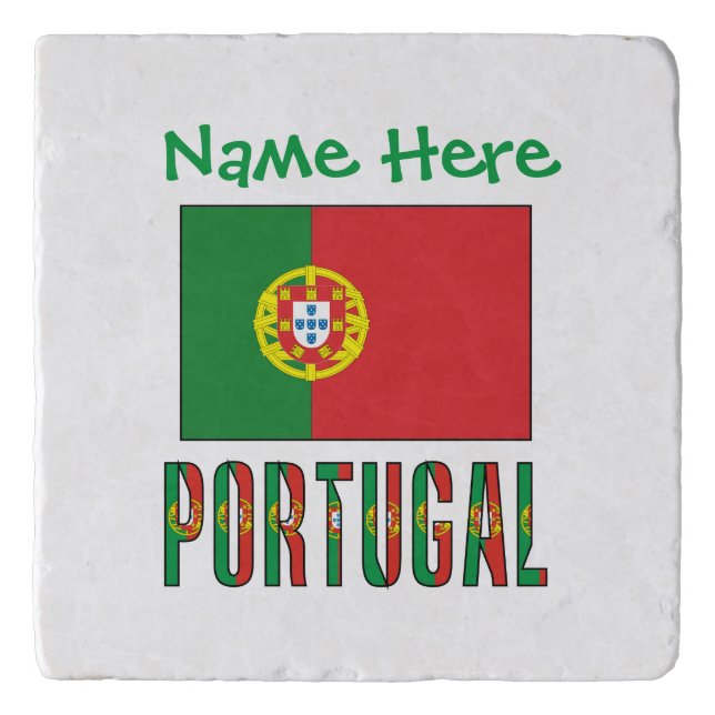 Personalized Portugal Flag Heritage Kitchen   Trivet (Front)
