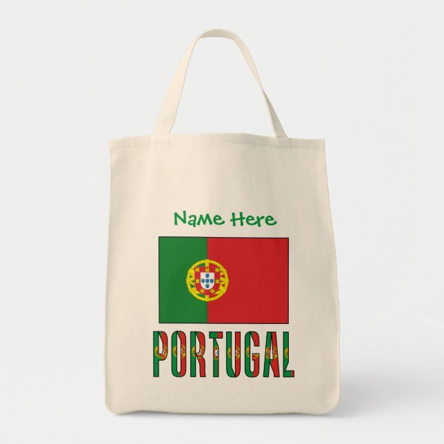 Personalized Portugal Flag Heritage  Tote Bag (Front)