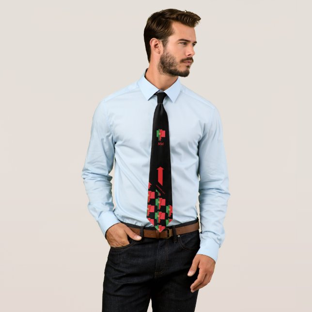 Personalized PORTUGAL FLAG Monogram Neck Tie (In Situ)