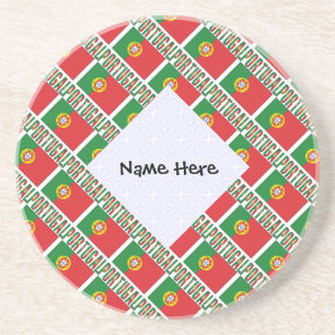 Personalized Portugal Flag Tiled Coaster
