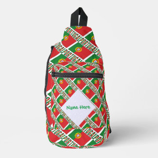 Personalized Portugal Flag Tiled  Sling Bag