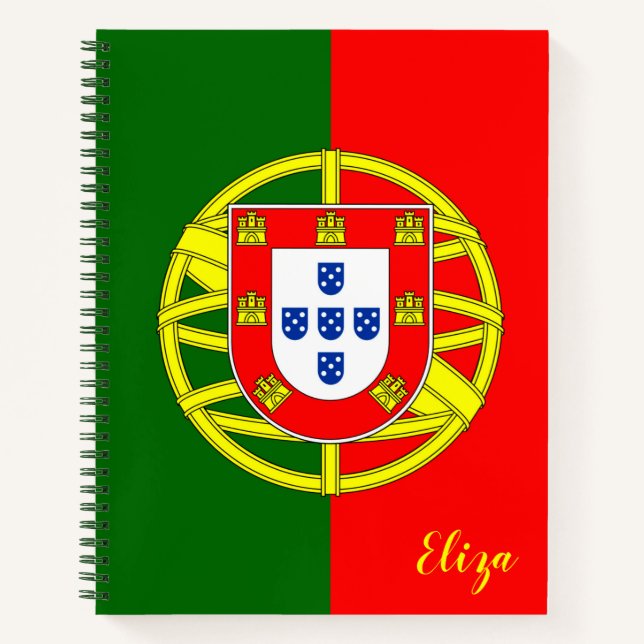 Personalized Portuguese Flag Notebook (Front)