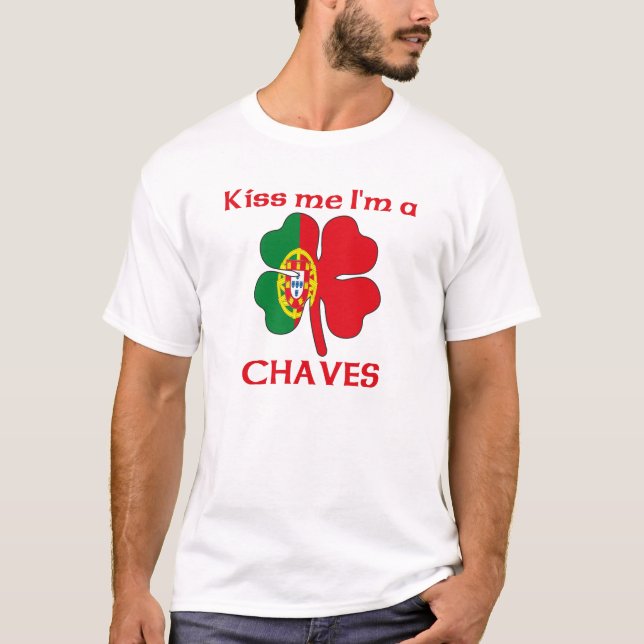 Personalized Portuguese Kiss Me I'm Chaves T-Shirt (Front)