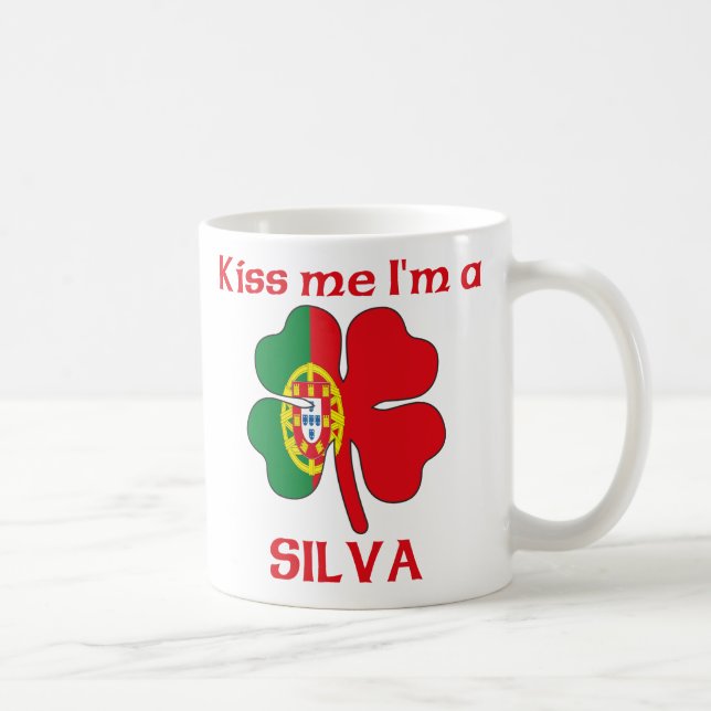Personalized Portuguese Kiss Me I'm Silva Coffee Mug (Right)
