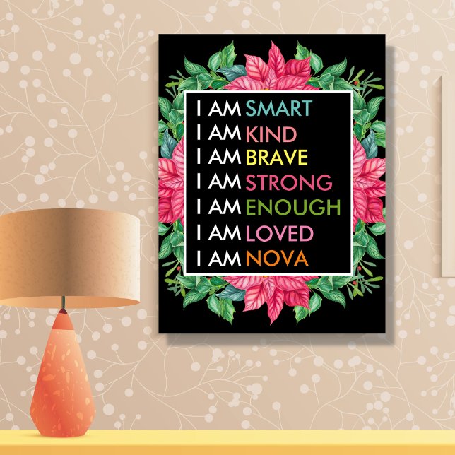 Personalized Positive Affirmations For Kids Canvas Print (Creator Uploaded)