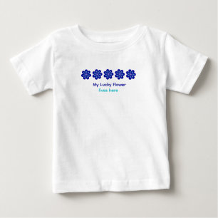 Personalized Positive Energy Blue Floral Evil Eye Baby T-Shirt