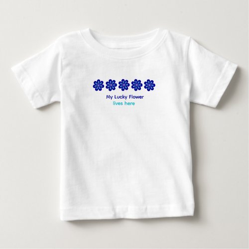 Personalized Positive Energy Blue Floral Evil Eye Baby T-Shirt