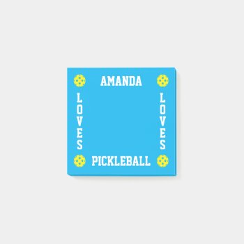 Personalized Post-it® Notes For Pickleball Player by imagewear at Zazzle