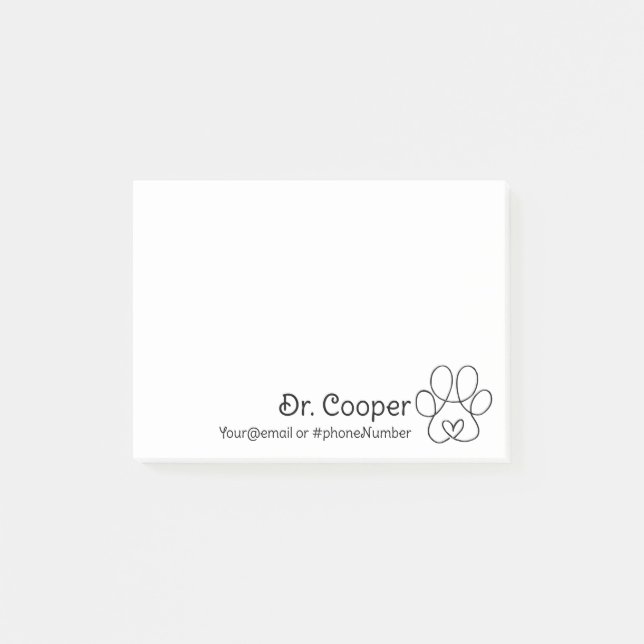 Personalized Post it Notes for Veterinarians (Front)