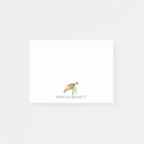 Personalized Post It Notes  Sea Turtle