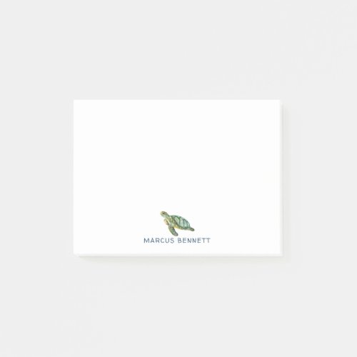 Personalized Post It Notes  Sea Turtle