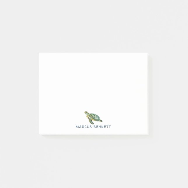 Personalized Post It Notes | Sea Turtle (Front)