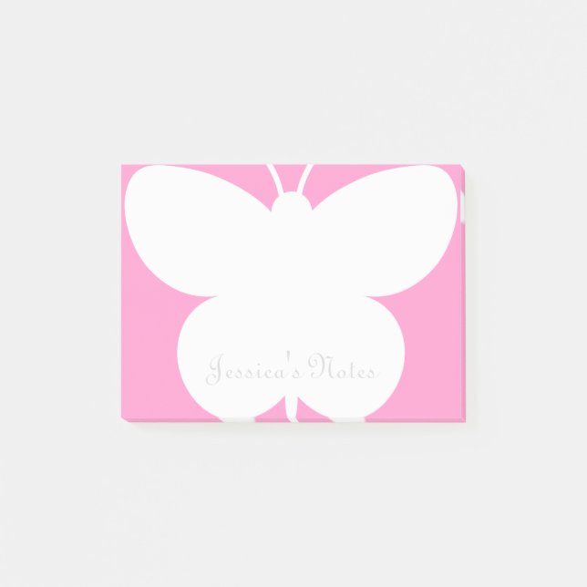 Personalized Post-it® notes with cute butterfly (Front)