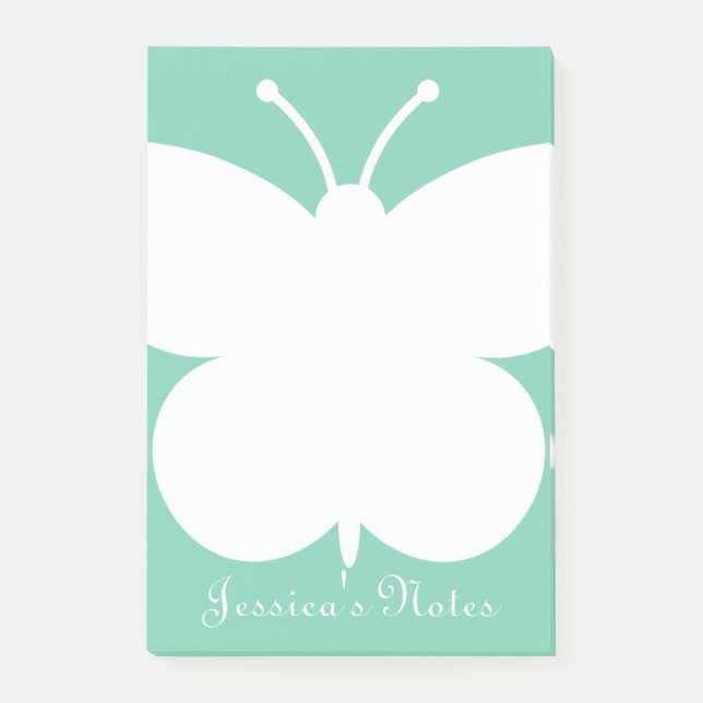 Personalized Post-it® notes with cute butterfly (Front)