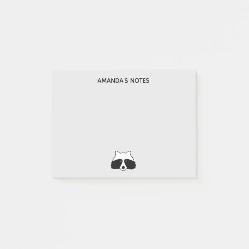 Personalized Post_it notes with cute raccoon logo
