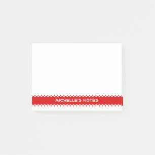Personalized Post-it® notes with cute red border
