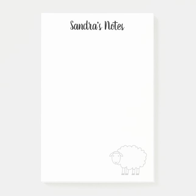 Personalized Post-it® notes with cute sheep (Front)