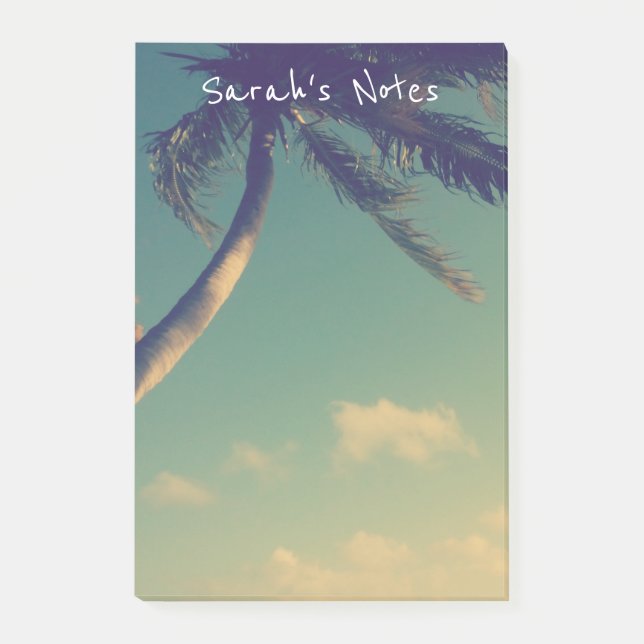 Personalized Post-it® notes with palm tree photo (Front)