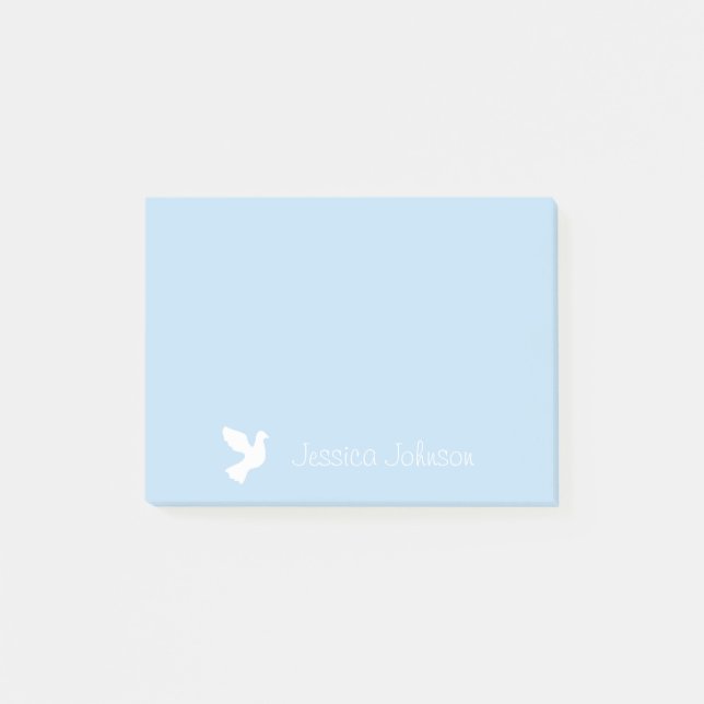 Personalized Post-it® notes with white doves (Front)