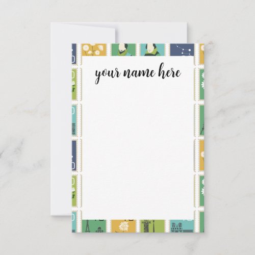 Personalized Postage Stamps Notecards