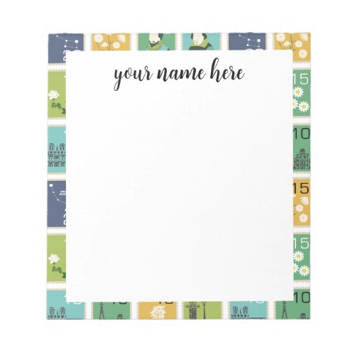 Personalized Postage Stamps Notepad