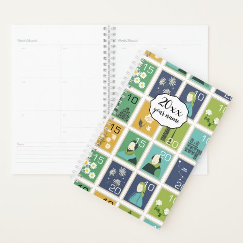 Personalized Postage Stamps Planner Notebook