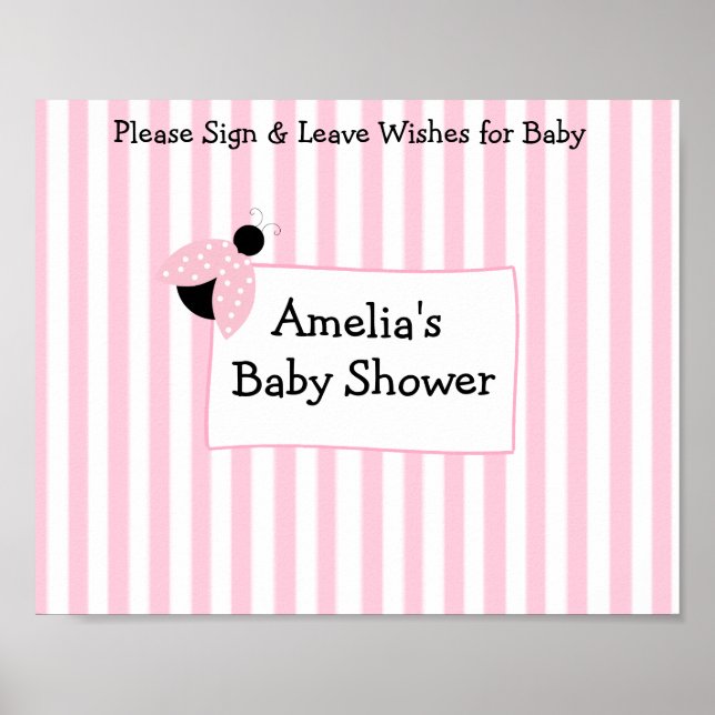 Personalized Poster Keepsake for Pink Baby Shower (Front)