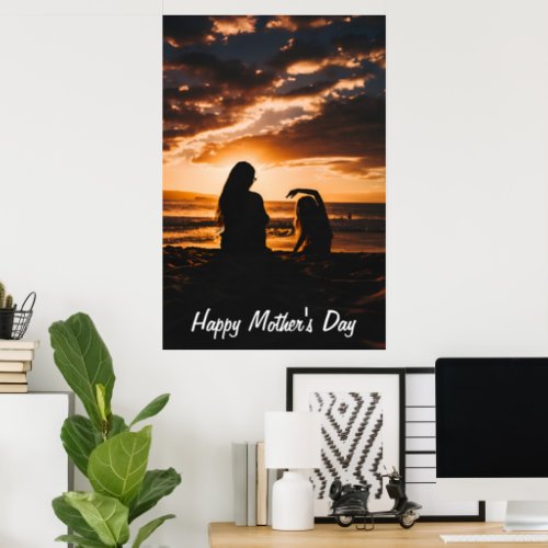 Personalized Poster Mother and child on the beach 