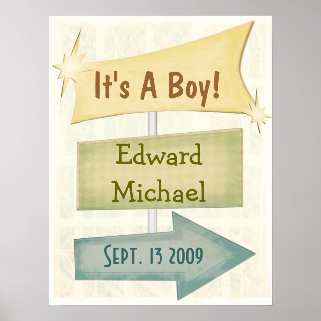 Personalized Poster New Baby / Any Occasion (Front)