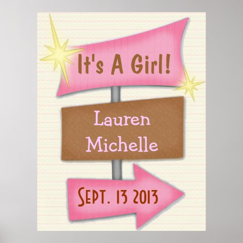 Personalized Poster New Baby  Any Occasion