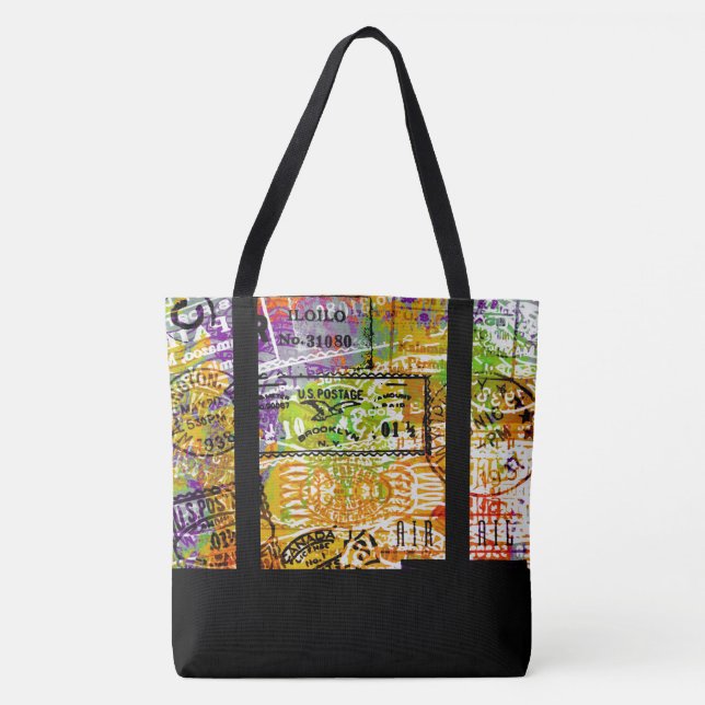 Personalized Postmark collage Tote Bag (Front)