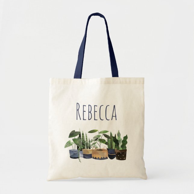 Personalized Pot Plant & Cactus  Tote Bag (Front)