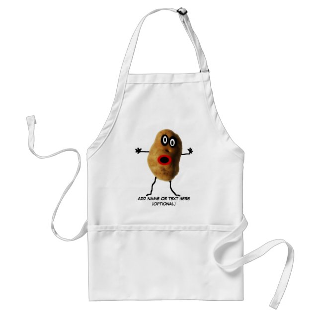Personalized Potatoes Cartoon Adult Apron (Front)