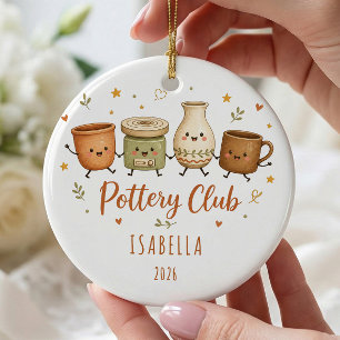 Personalized Pottery Club Christmas Ornament