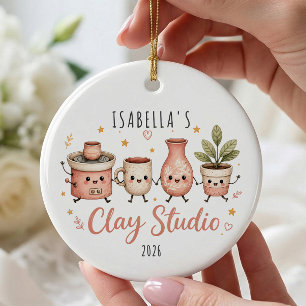Personalized Pottery Studio Ceramic Ornament