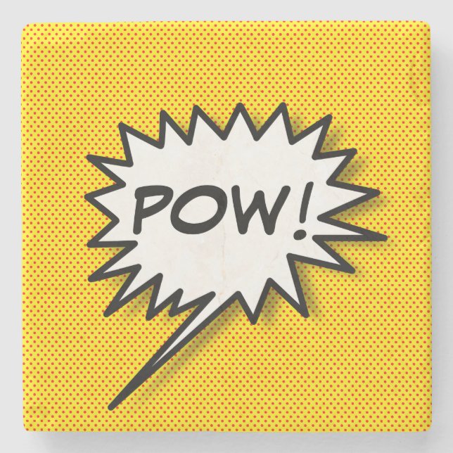 Personalized POW! Comic  Stone Coaster (Front)