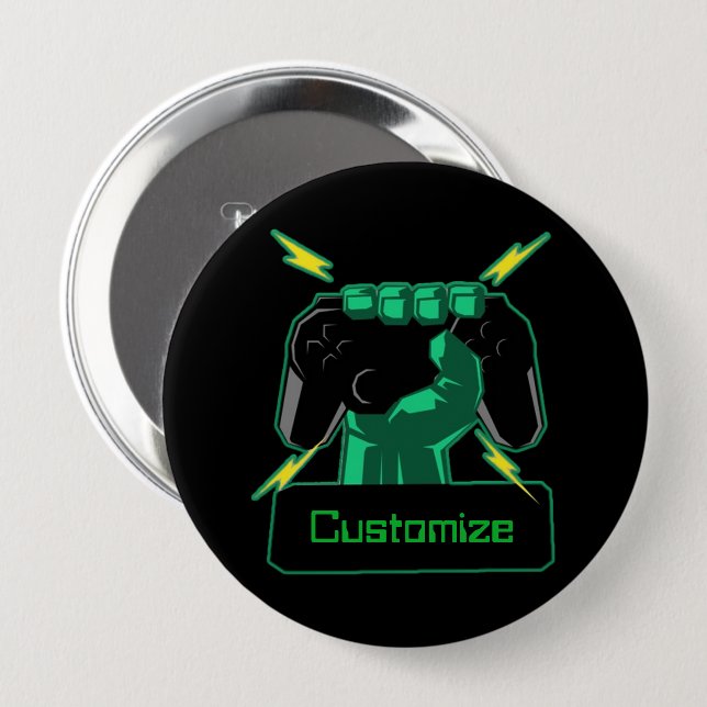 Personalized Power Gamer Button (Front & Back)