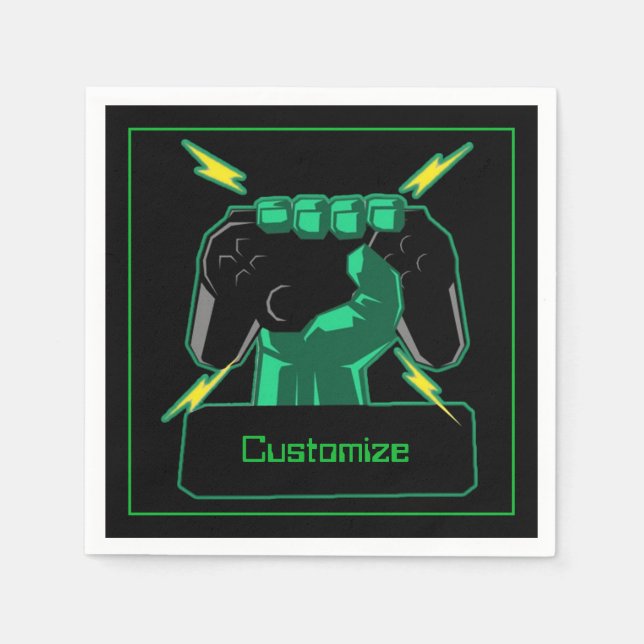 Personalized Power Gamer Napkins (Front)