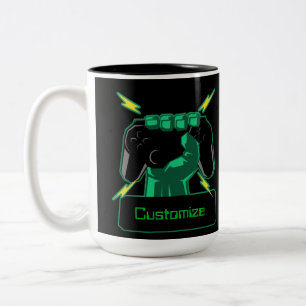 Personalized Power Gamer Two-Tone Coffee Mug