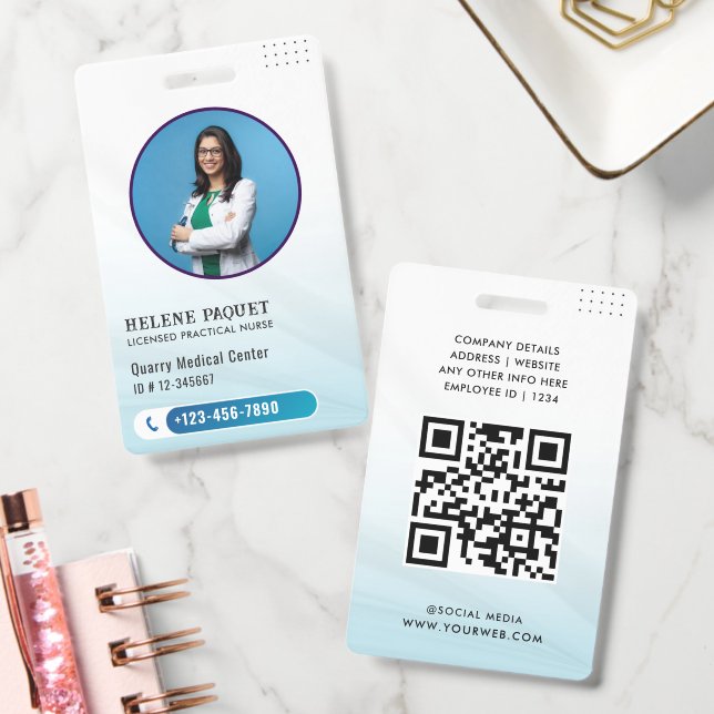 Personalized Practical Nurse ID Badge  (Office)
