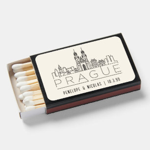 Personalized Prague Wedding Favor Matchboxes