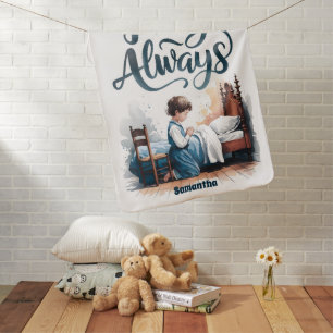 Personalized Pray Always Christian  Baby Blanket
