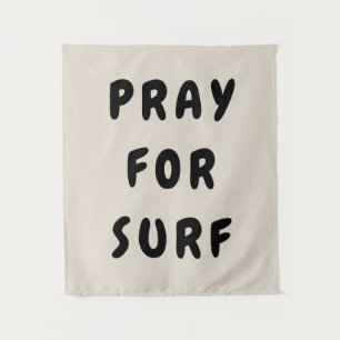 Personalized Pray for Surf Wall Art Banner Surfer Tapestry