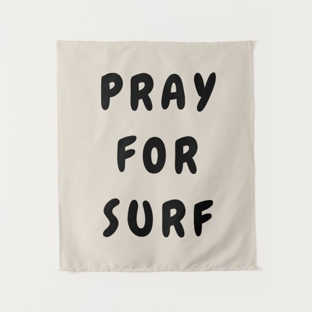 Personalized Pray for Surf Wall Art Banner Surfer Tapestry (Front)
